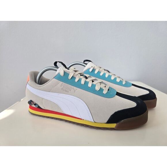 PUMA Roma OG Multicolor Cream Teal Men’s 9.5 Sneakers NEW No Box RARE Y2K Vibe - Picture 4 of 9